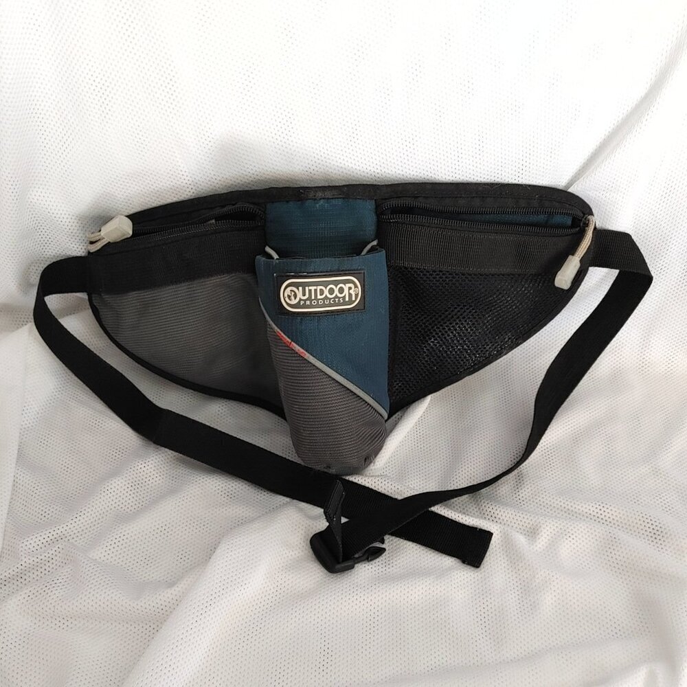 Running Waist Pack Pouch Bag Blue and Gray Adjustable